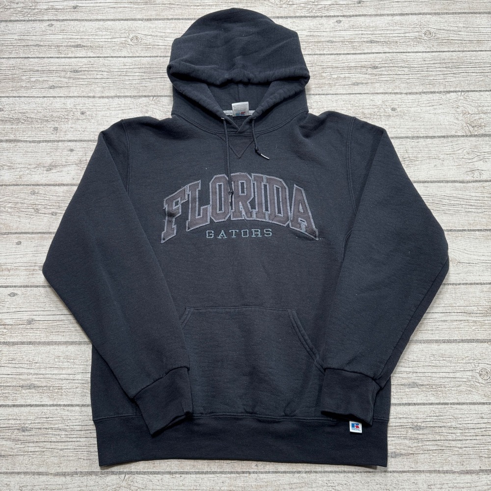 Russell Athletic Florida Gators Hoodie Mens Medium Black Fleece Pullover Varsity